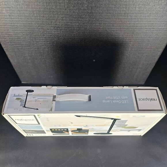 Real Space LED Desk Lamp With USB Port 158 H Black Finish Like New - Picture 12 of 12